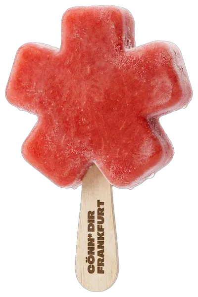 Eis Pop in Blütenform, Erdbeere